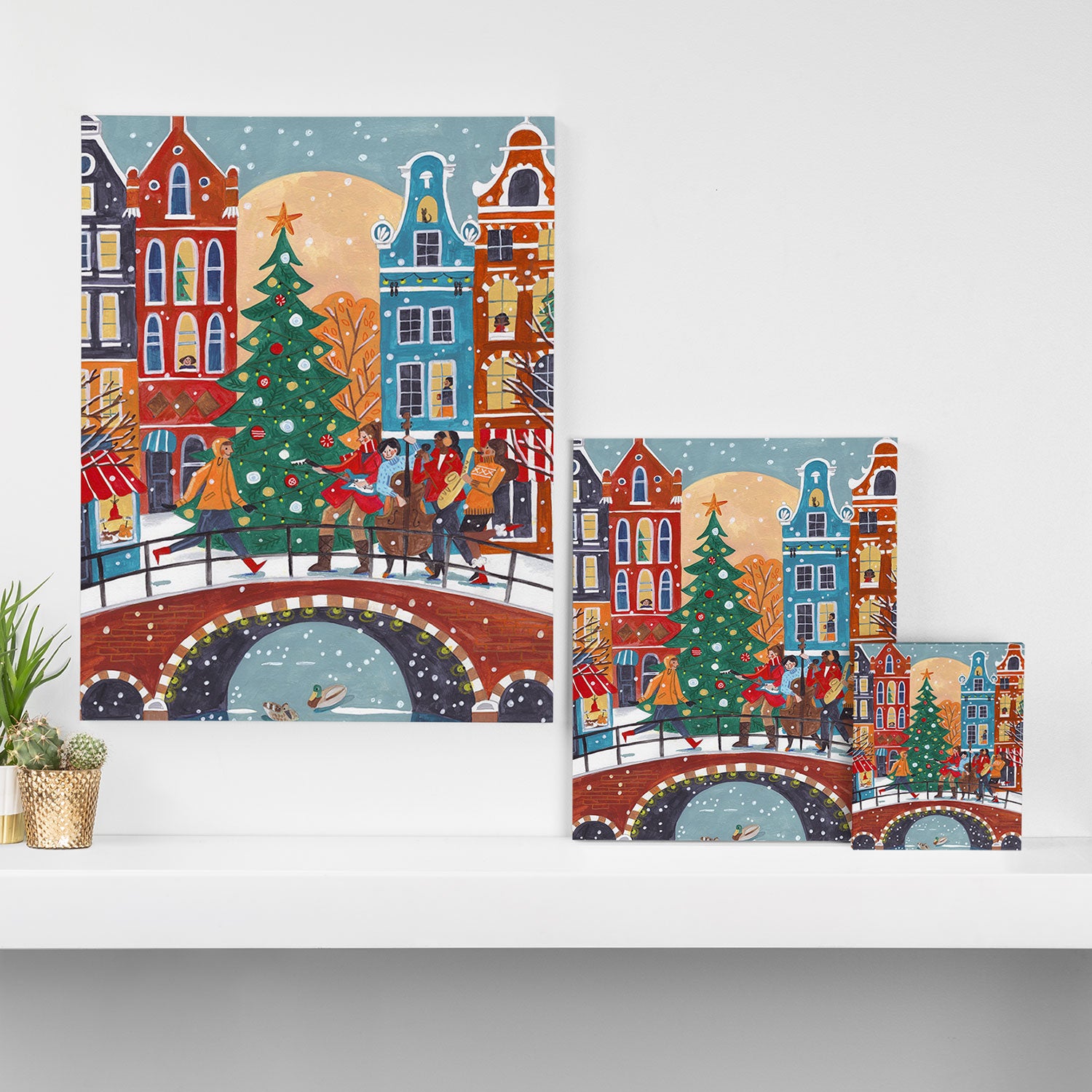 Christmas Music in the City of Amsterdam Canvas Print Gallery Image 3