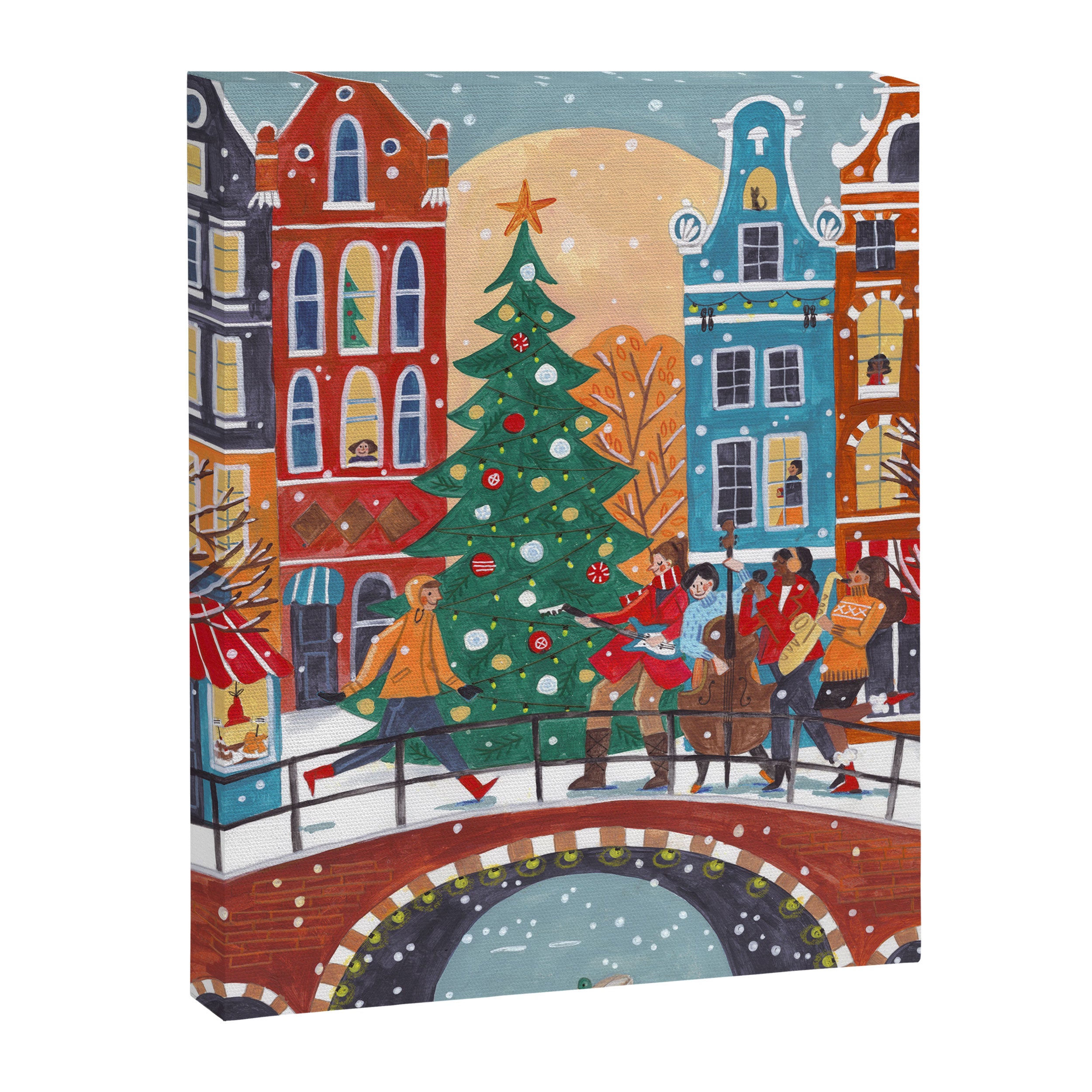 Christmas Music in the City of Amsterdam Canvas Print Gallery Image 3