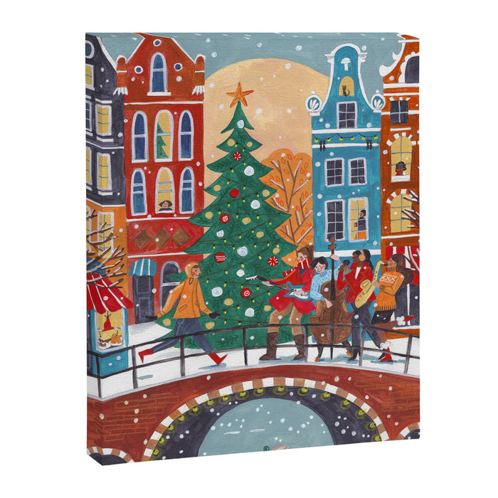 Christmas Music in the City of Amsterdam Canvas Print Gallery Image 1