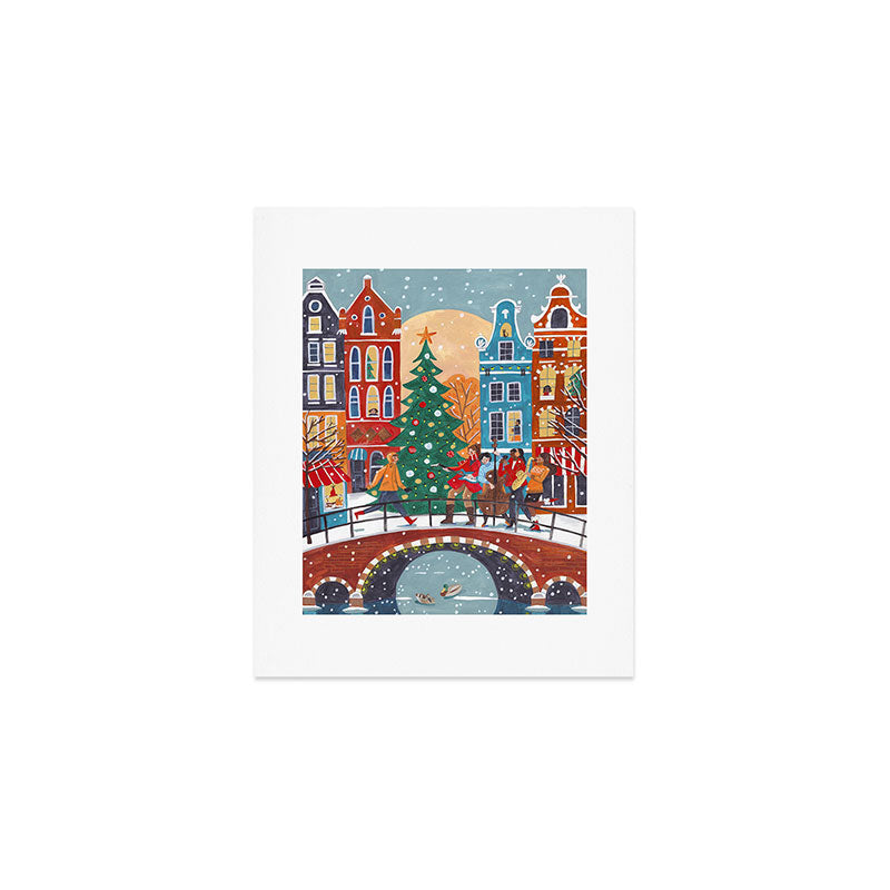 Christmas Music in the City of Amsterdam Art Print Gallery Image 1