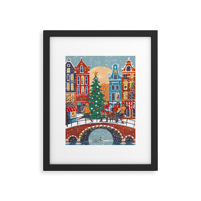 Christmas Music in the City of Amsterdam Framed Art Print Gallery Image 1