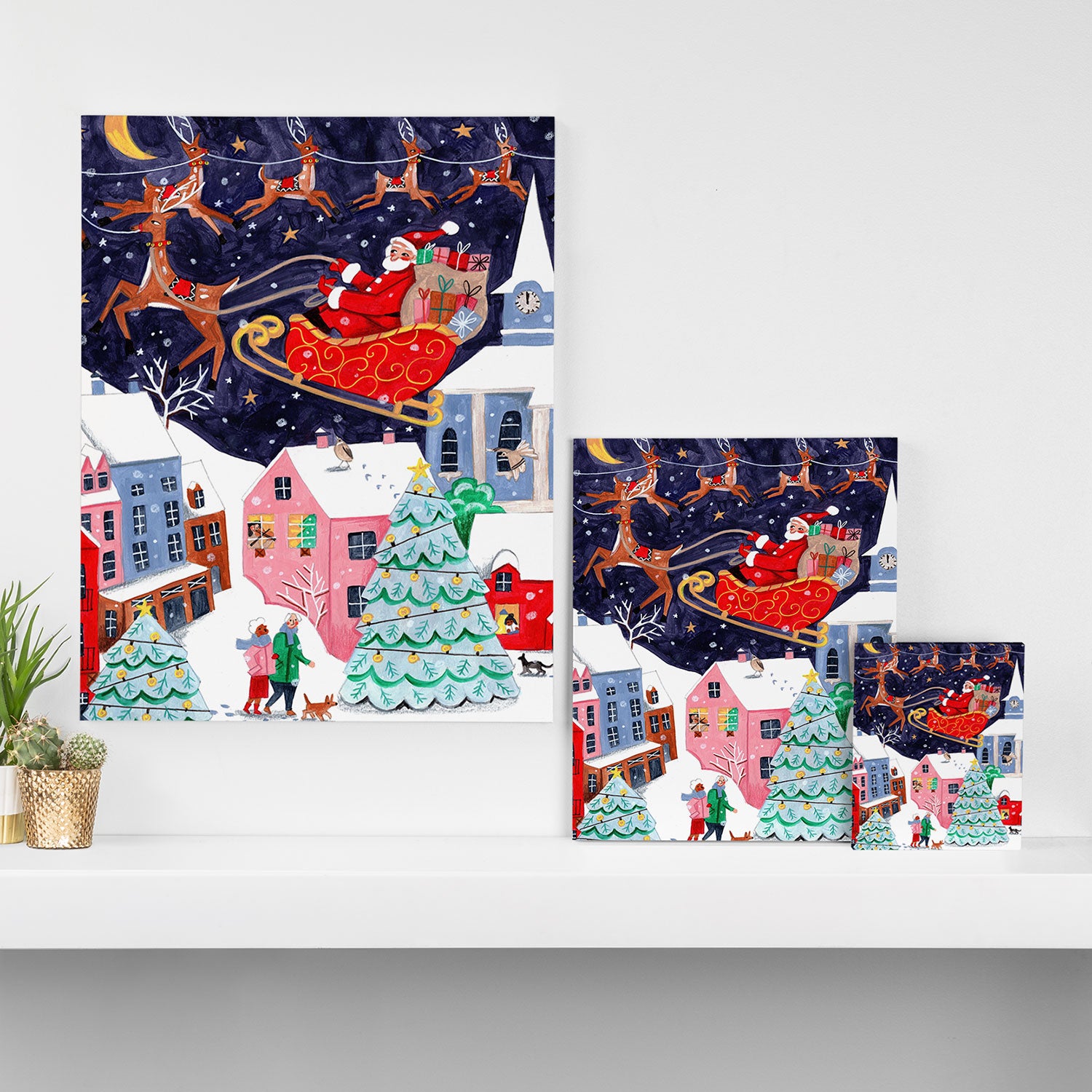 Christmas Village Santa Canvas Print Gallery Image 3