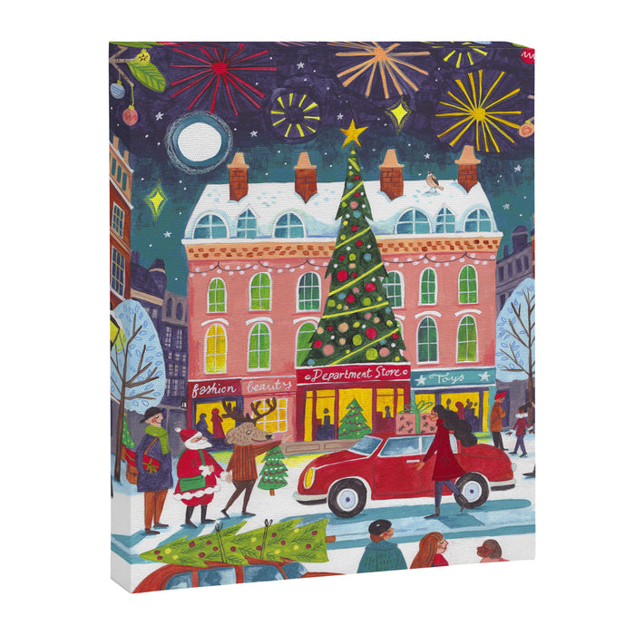 City with fireworks Canvas Print Gallery Image 1