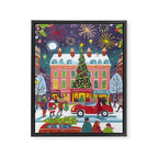 City with fireworks Framed Canvas Print Gallery Image 8