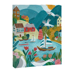 Coastal village sailing landscape Canvas Print Gallery Image 6