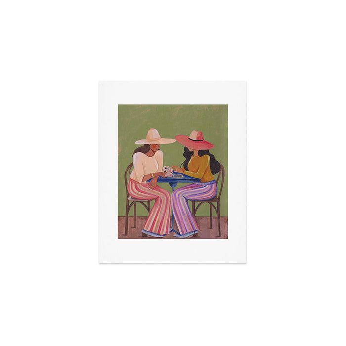 Cow girls playing cards Art Print Gallery Image 1