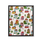 Cozy Village House Pattern Framed Canvas Print Gallery Image 8