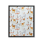 Cute woodland animals winter snow tree Framed Canvas Print Gallery Image 8