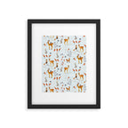 Cute woodland animals winter snow tree Framed Art Print Gallery Image 6