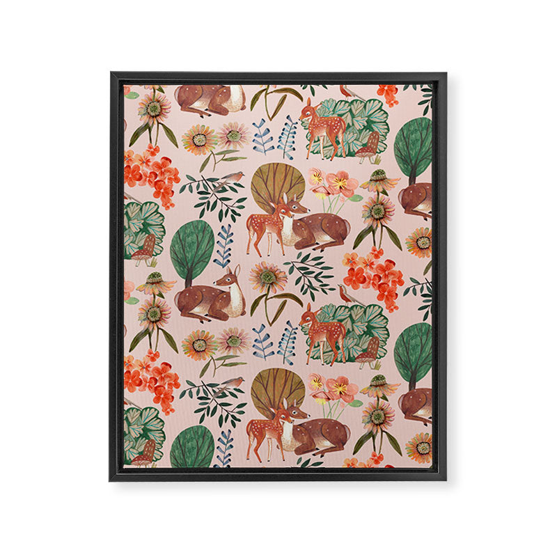 Deer pattern Framed Canvas Print Gallery Image 8