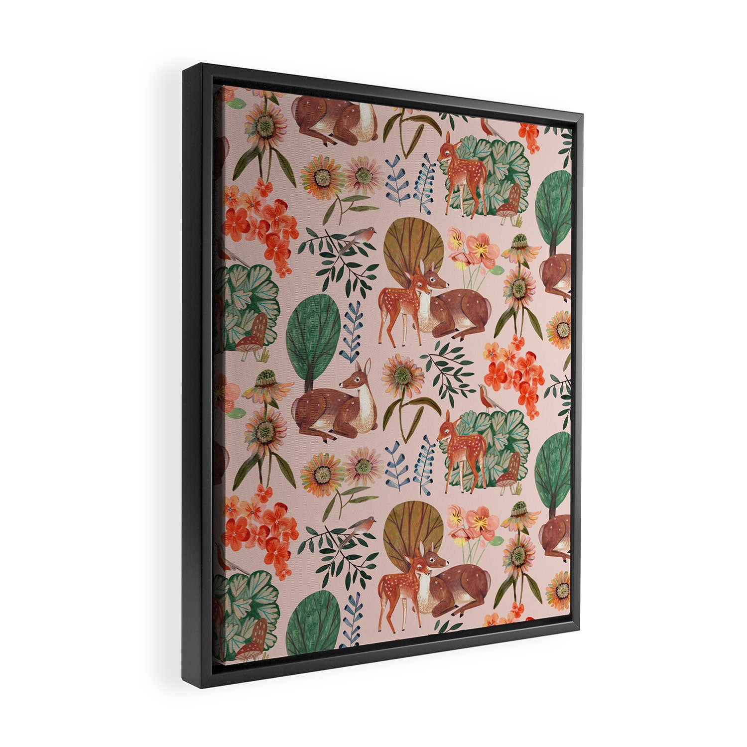 Deer pattern Framed Canvas Print Gallery Image 2