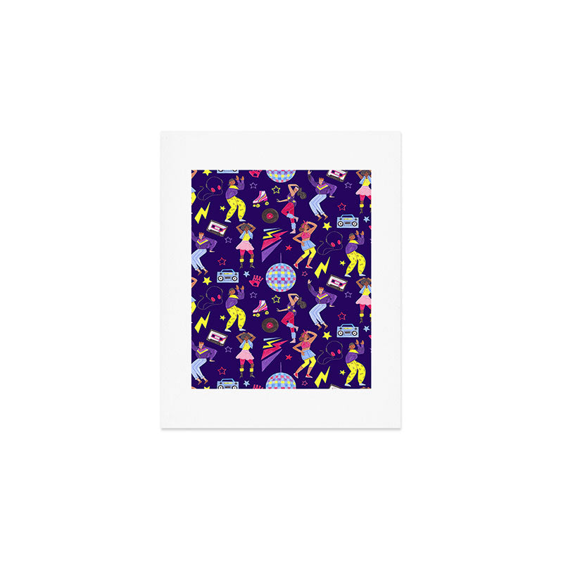 Disco people pattern Art Print Gallery Image 1