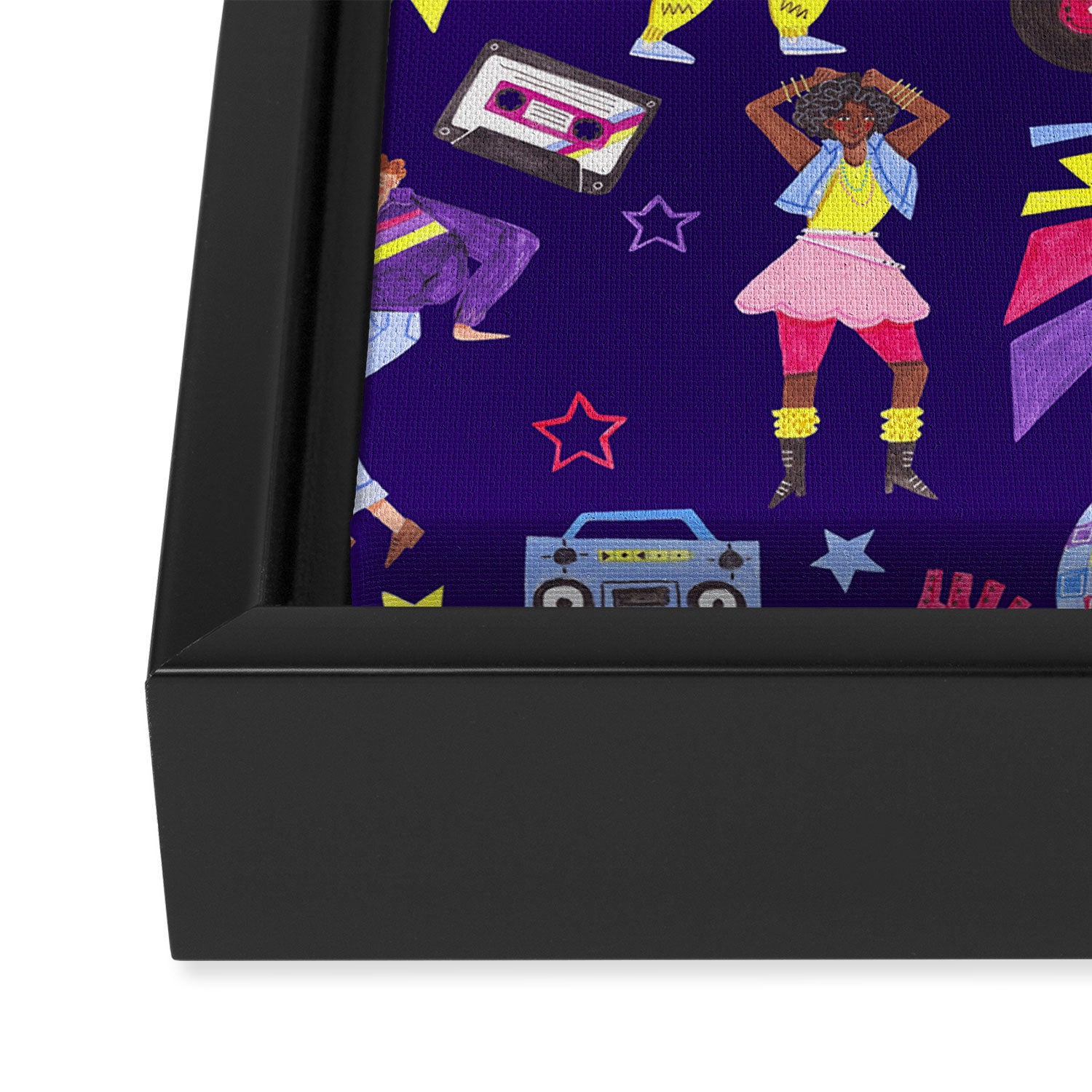 Disco people pattern Framed Canvas Print Gallery Image 3