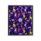 Disco people pattern Framed Canvas Print Gallery Image 8