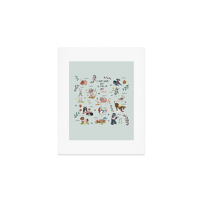 Dog lover person cute dogs breed pattern Art Print Gallery Image 1