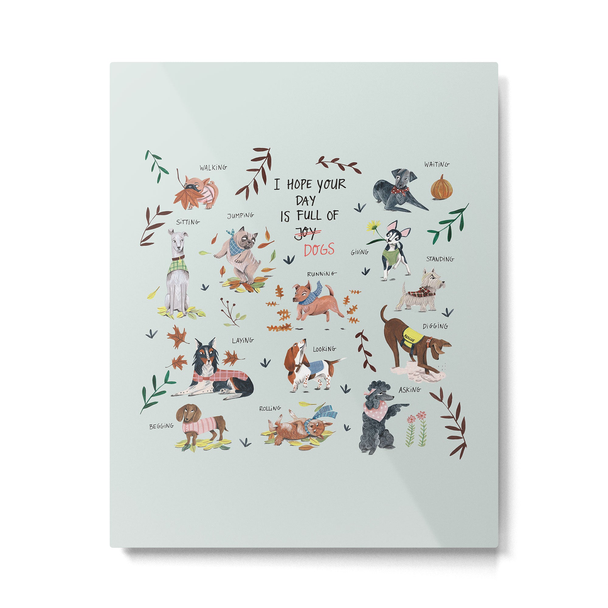 Dog lover person cute dogs breed pattern Metal Print Gallery Image 6