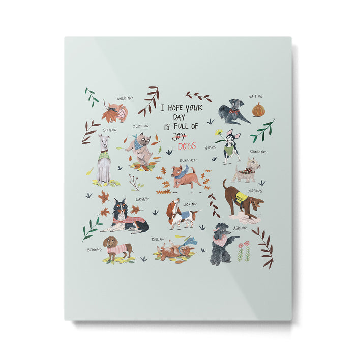 Dog lover person cute dogs breed pattern Metal Print Gallery Image 1