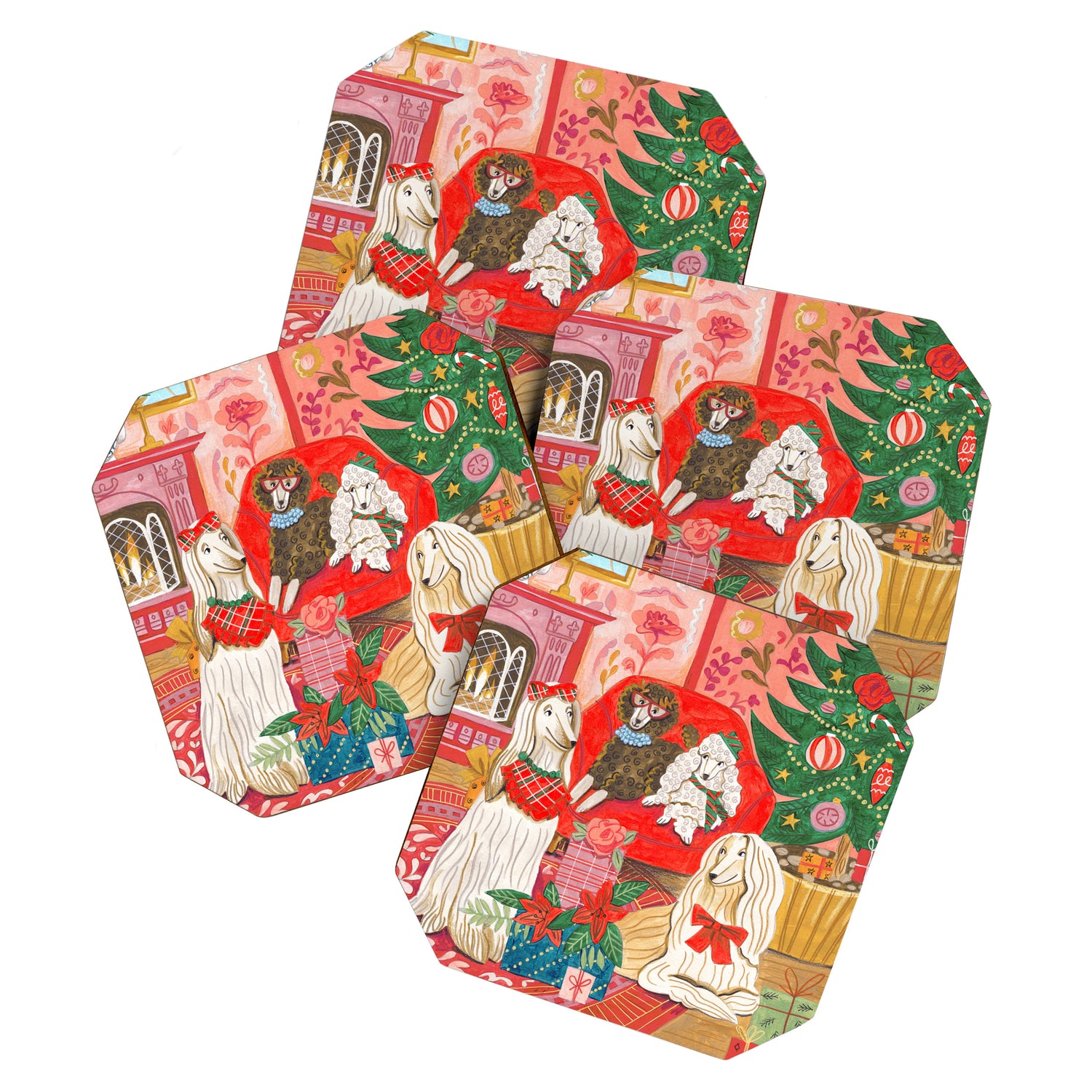 Dogs in cosy living room in bright colours Coaster Gallery Image 1