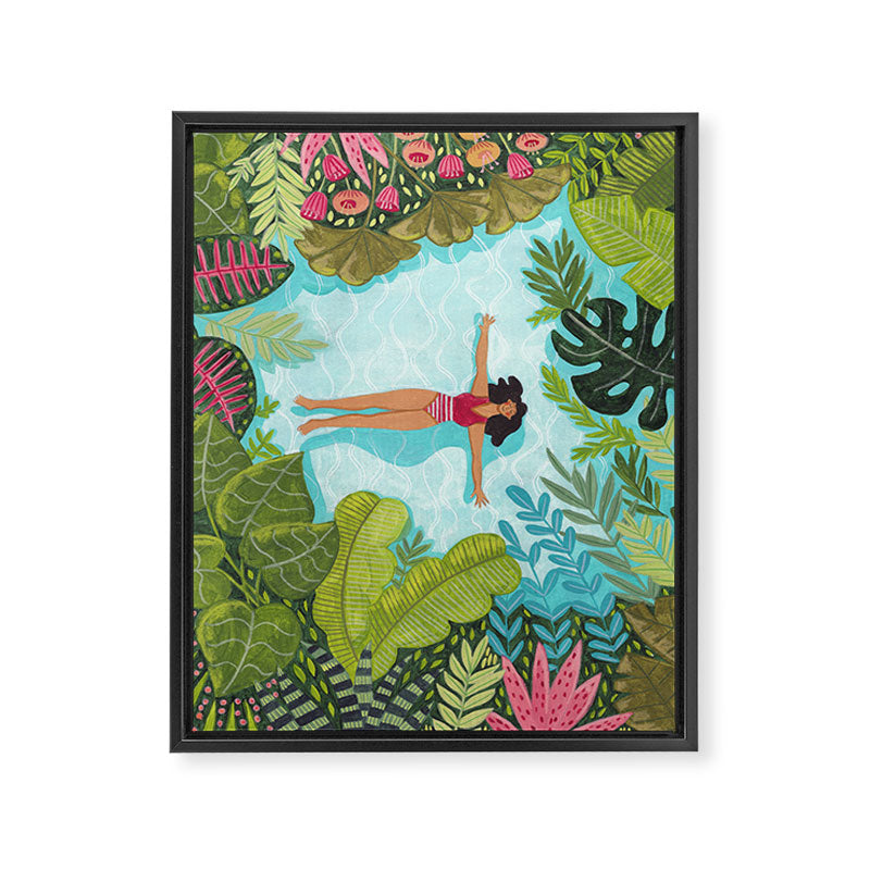 Floating in the sea in bright colours Framed Canvas Print Gallery Image 6