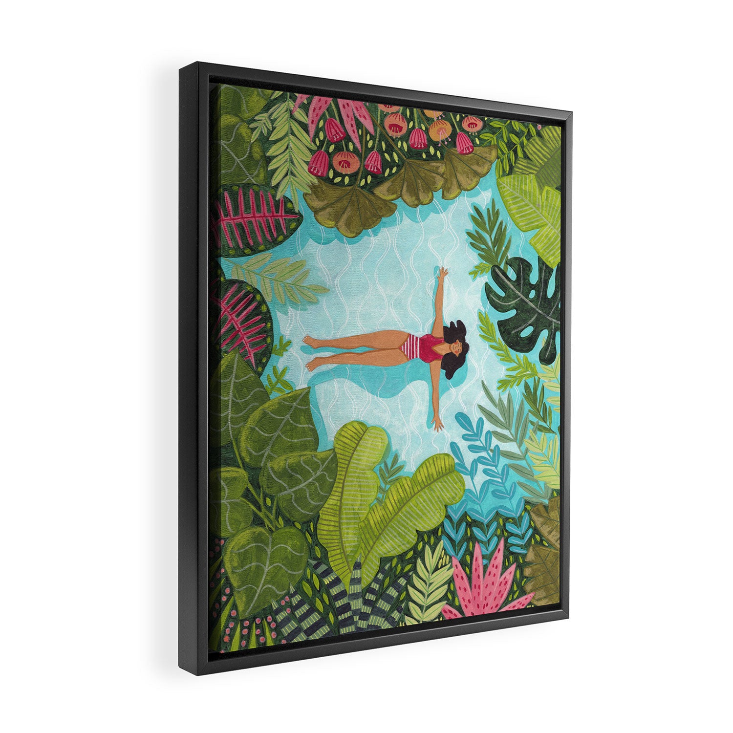 Floating in the sea in bright colours Framed Canvas Print Gallery Image 2