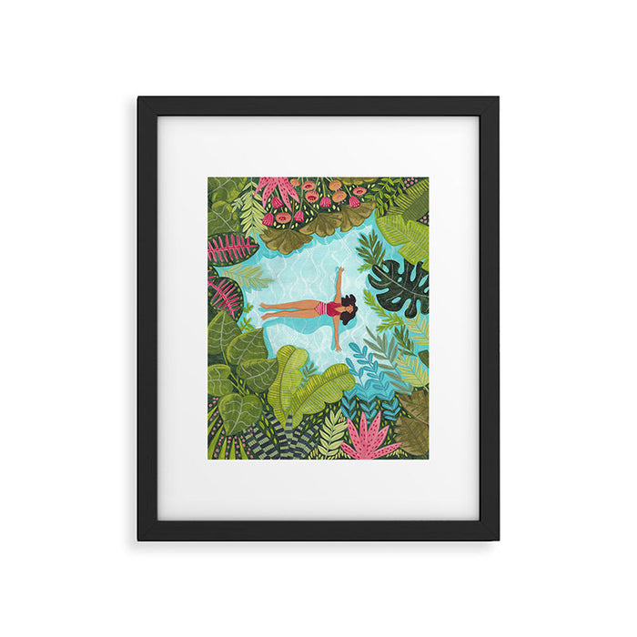Floating in the sea in bright colours Framed Art Print Gallery Image 1