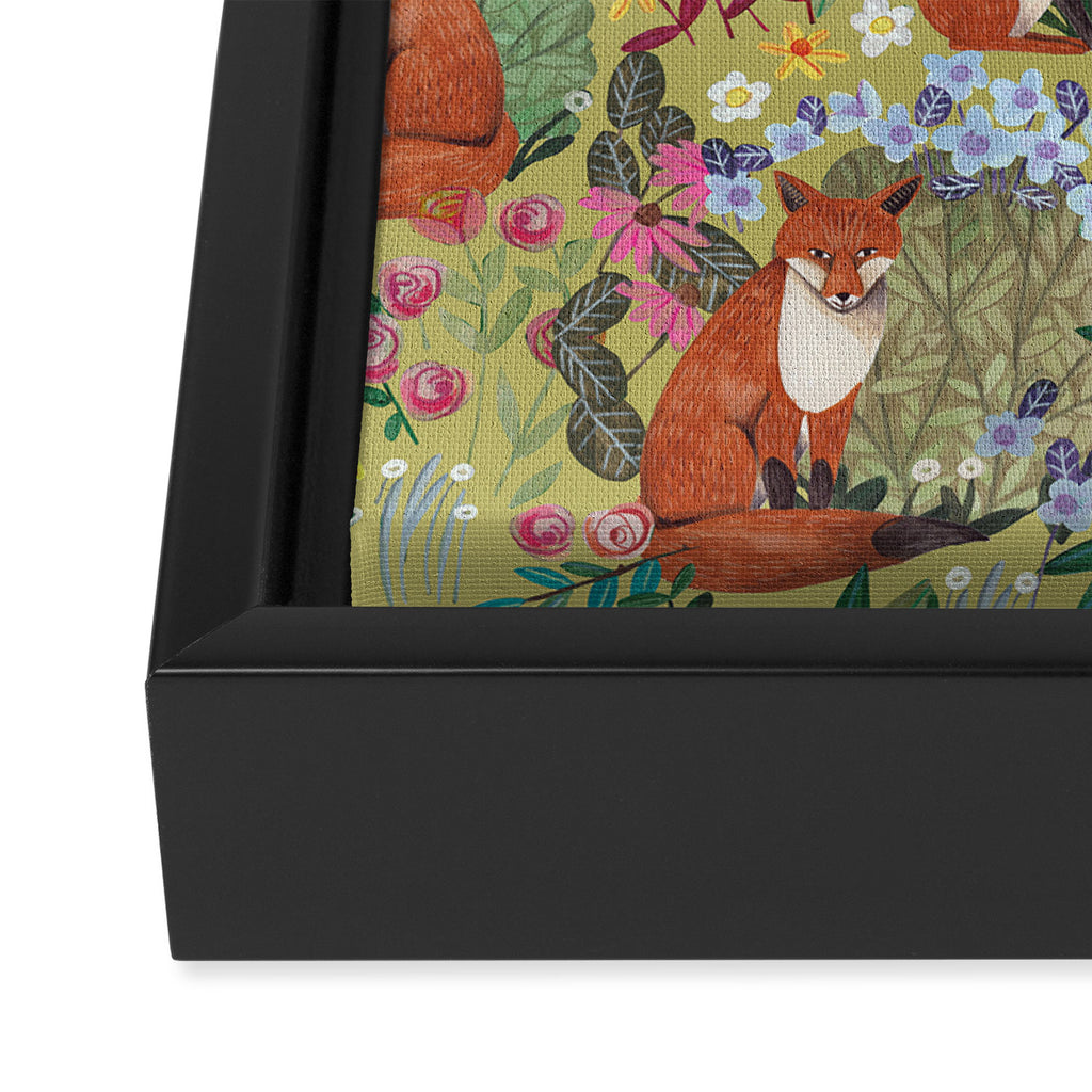 fox pattern Framed Canvas Print Gallery Image 3