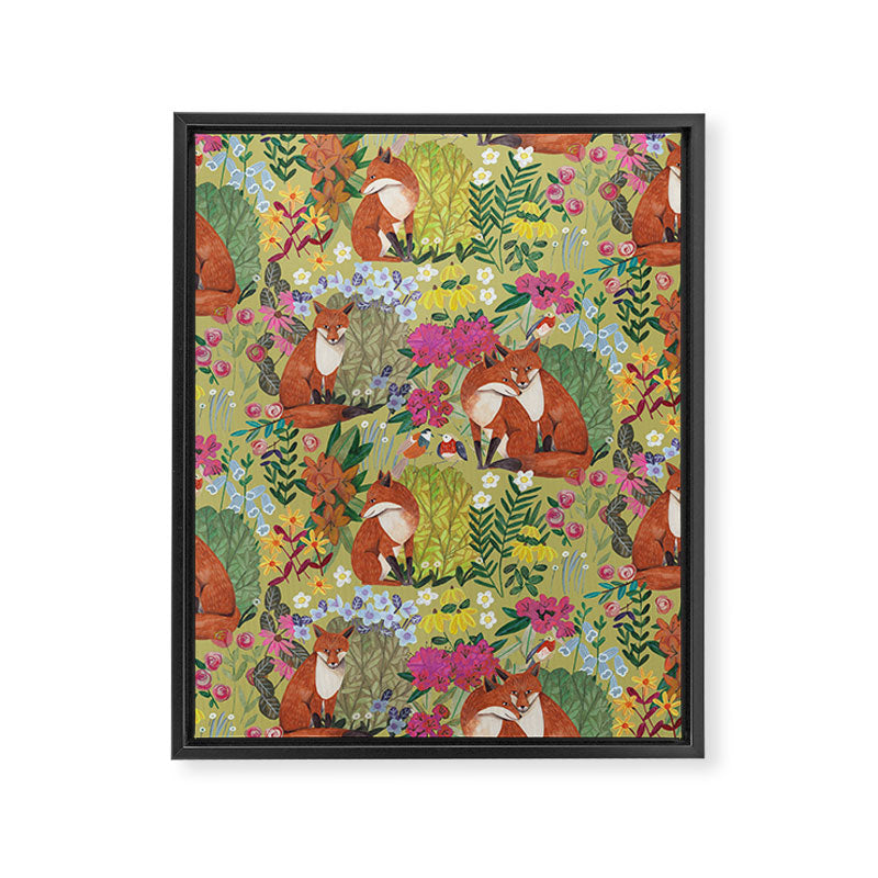 fox pattern Framed Canvas Print Gallery Image 8