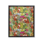 fox pattern Framed Canvas Print Gallery Image 8