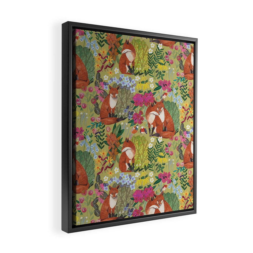 fox pattern Framed Canvas Print Gallery Image 2