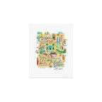 Illustrative map Kuala Lumpur Malaysia travel Art Print Gallery Image 1