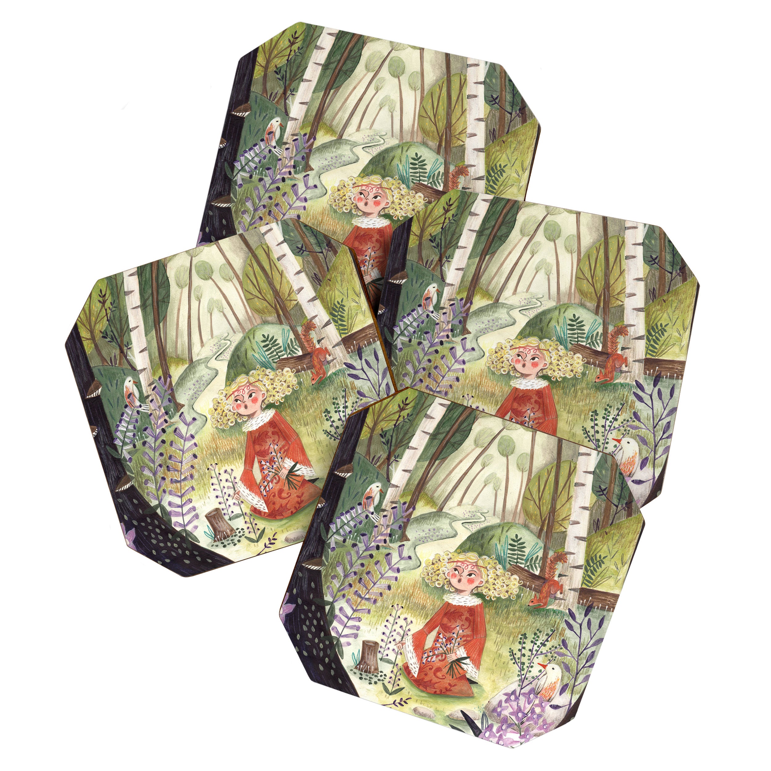 Kids Fairytale Folktale The forest of Lilacs  Coaster Gallery Image 1