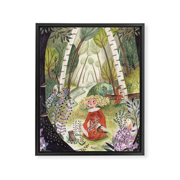 Kids Fairytale Folktale The forest of Lilacs  Framed Canvas Print Gallery Image 1
