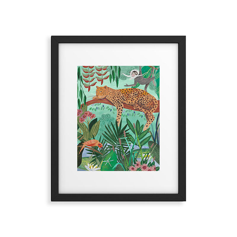 Leopard in the jungle Framed Art Print Gallery Image 6