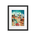London city lights in the snow Framed Art Print Gallery Image 6