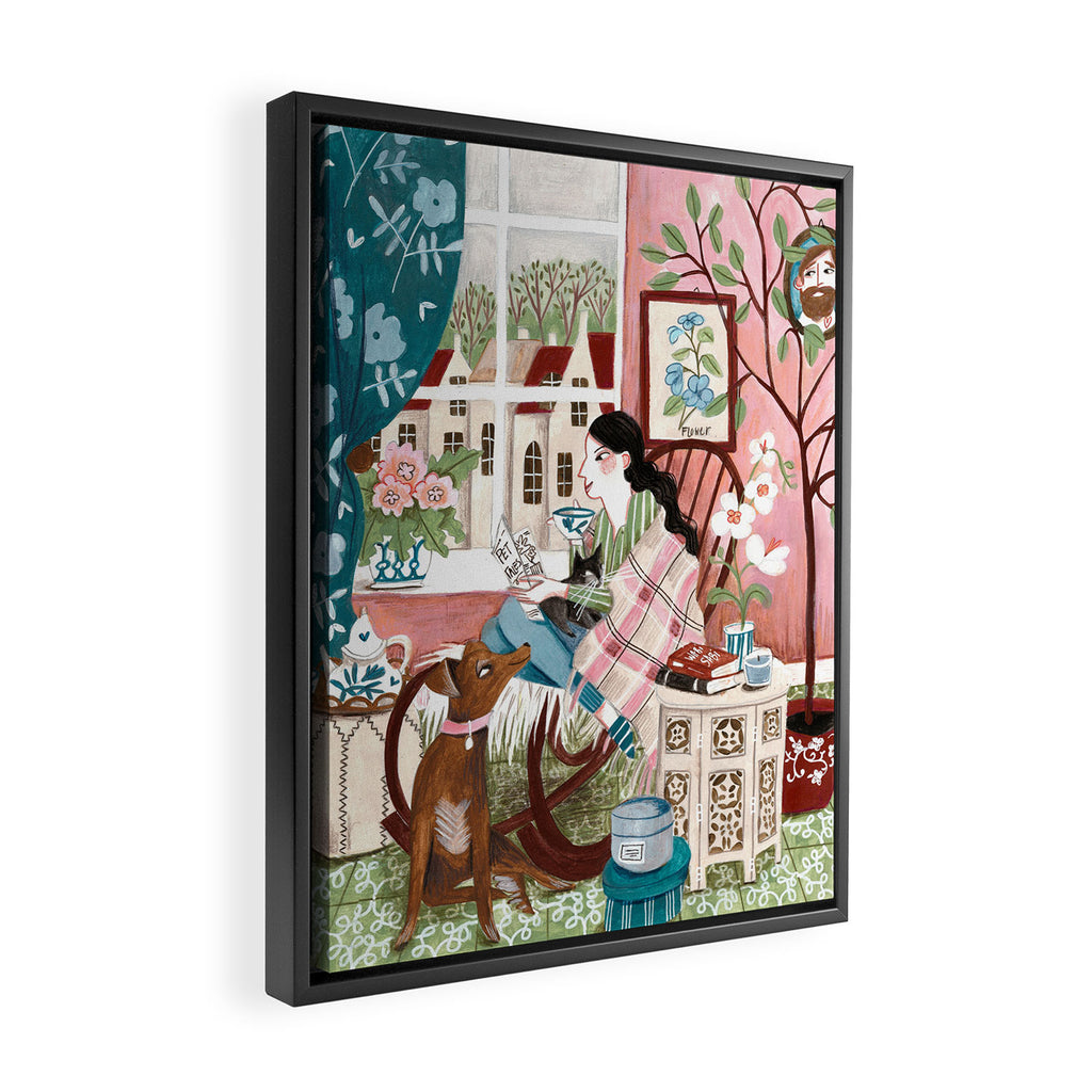 Love for reading Framed Canvas Print Gallery Image 2