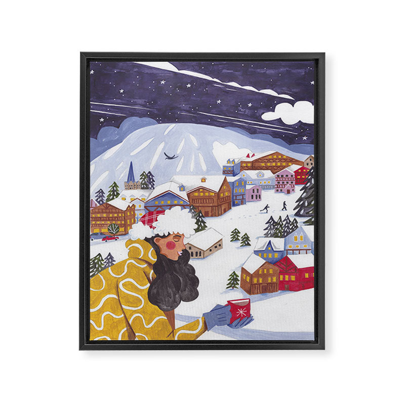 Modern woman in the Alps Framed Canvas Print Gallery Image 6