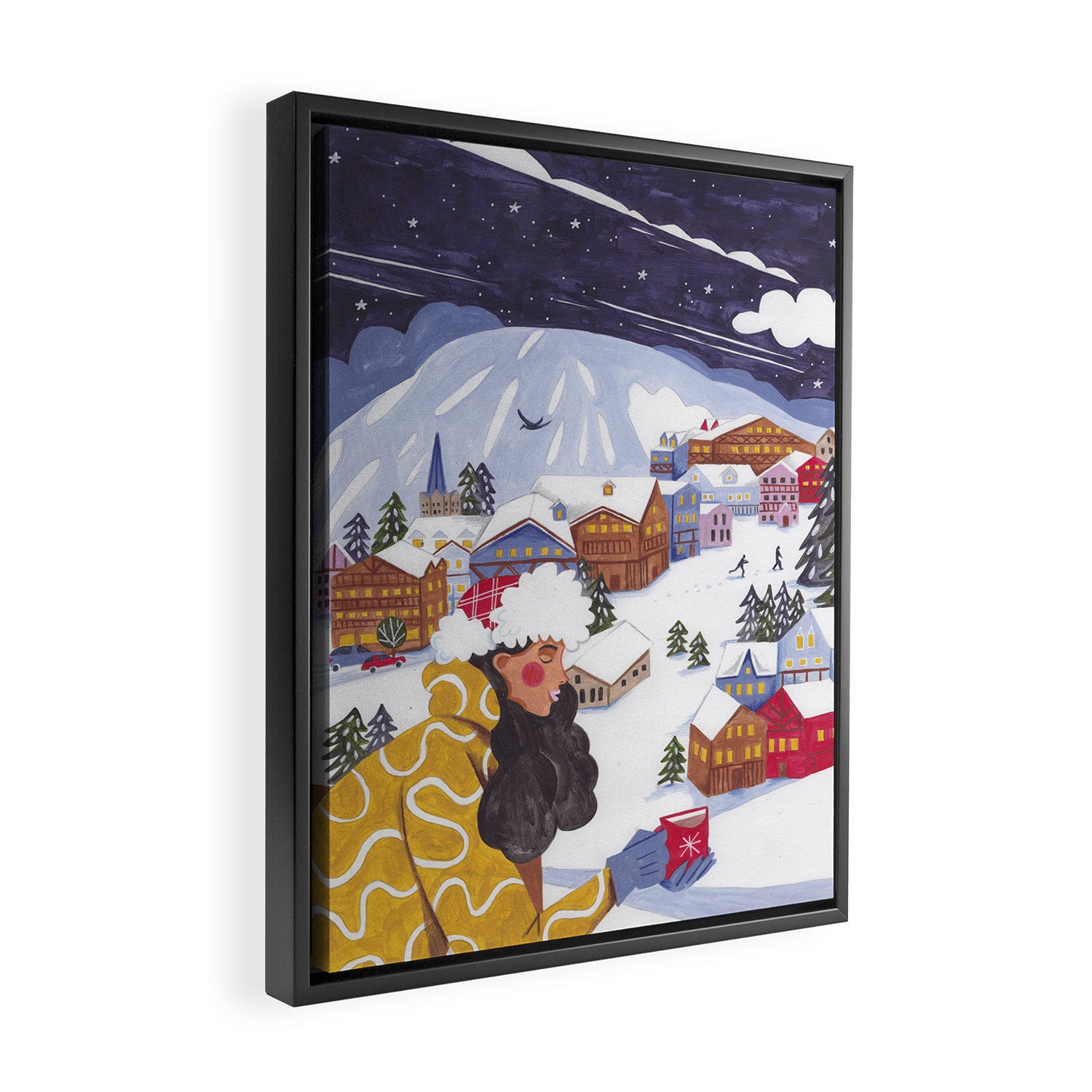 Modern woman in the Alps Framed Canvas Print Gallery Image 2