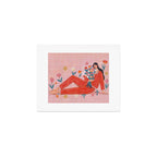 Modern Woman with Flowers Art Print Gallery Image 1
