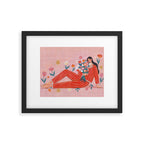 Modern Woman with Flowers Framed Art Print Gallery Image 5