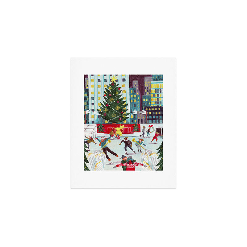 New York city ice rink Rockefeller center skating Art Print Gallery Image 1