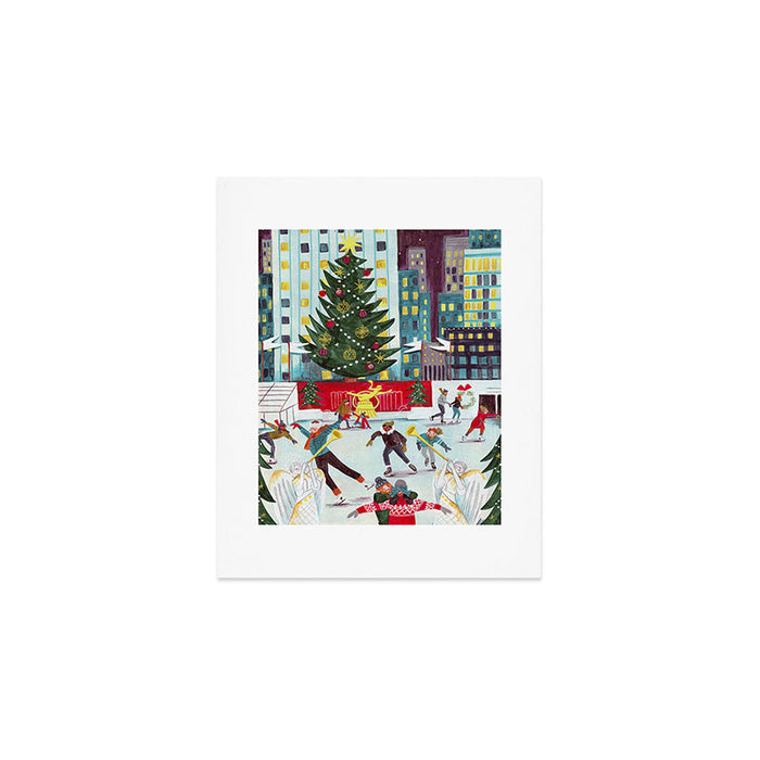 New York city ice rink Rockefeller center skating Art Print Gallery Image 1