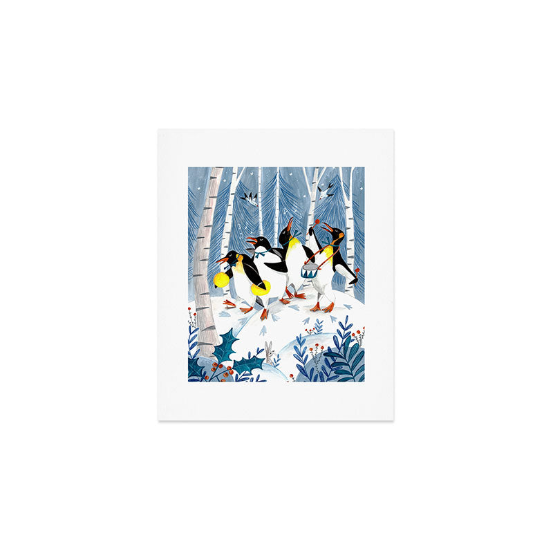 Penguin music festive holiday Art Print Gallery Image 1