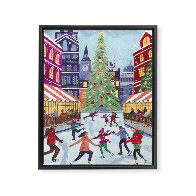 Skating in London Framed Canvas Print Gallery Image 6