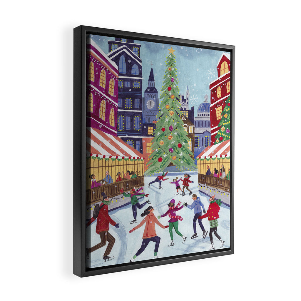 Skating in London Framed Canvas Print Gallery Image 2