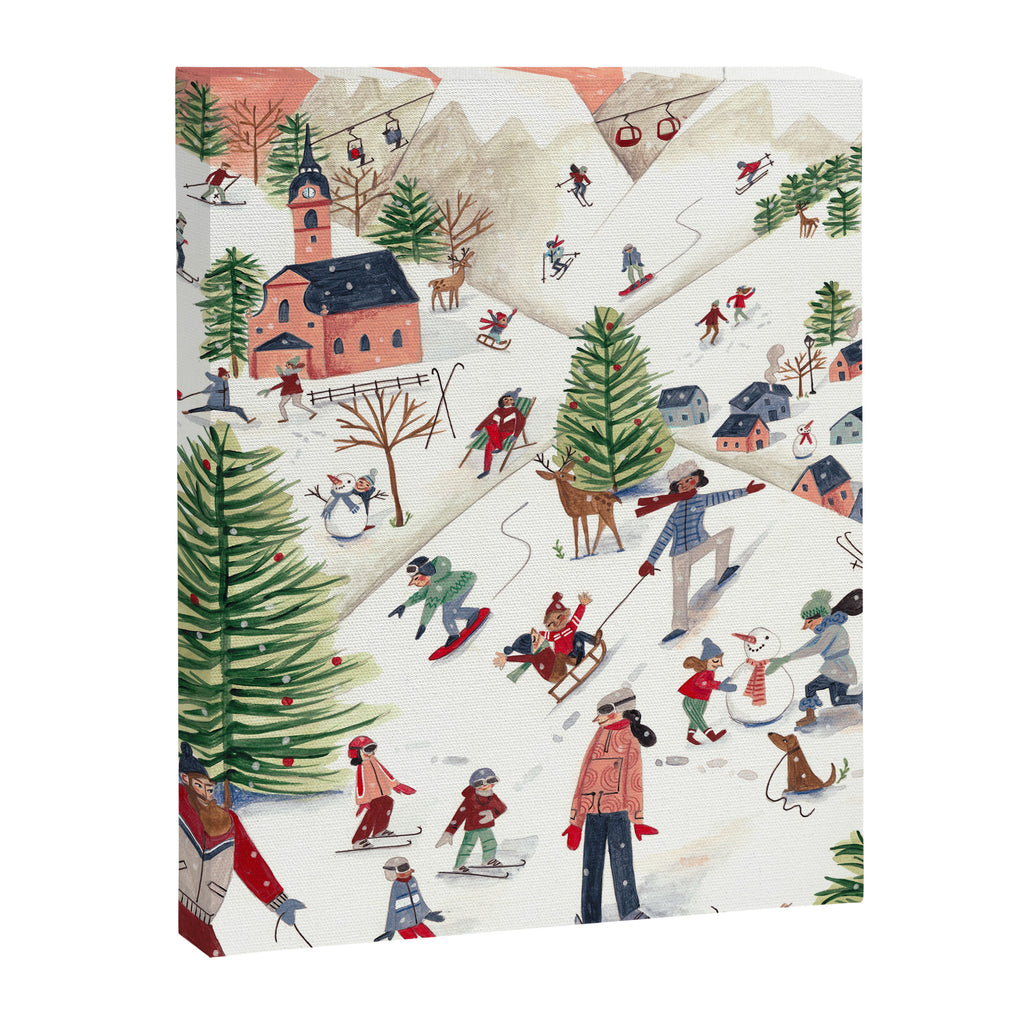Skiing in snow mountains Canvas Print Gallery Image 6