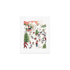 Skiing in snow mountains Art Print Gallery Image 1