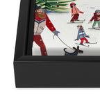 Skiing in snow mountains Framed Canvas Print Gallery Image 3