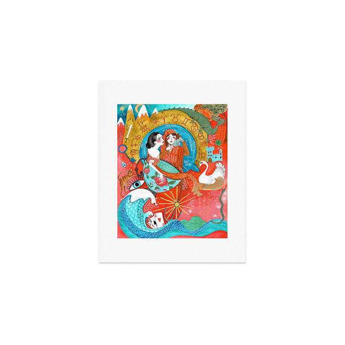 Spiritual tea leaf reading good fortune ladies Art Print Gallery Image 1