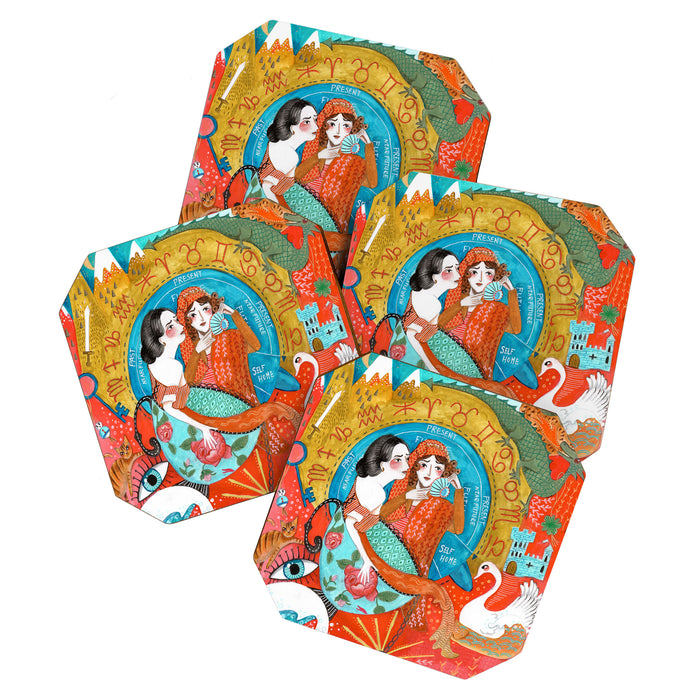 Spiritual tea leaf reading good fortune ladies Coaster Gallery Image 1