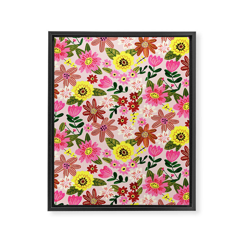 Spring flower pattern Framed Canvas Print Gallery Image 8